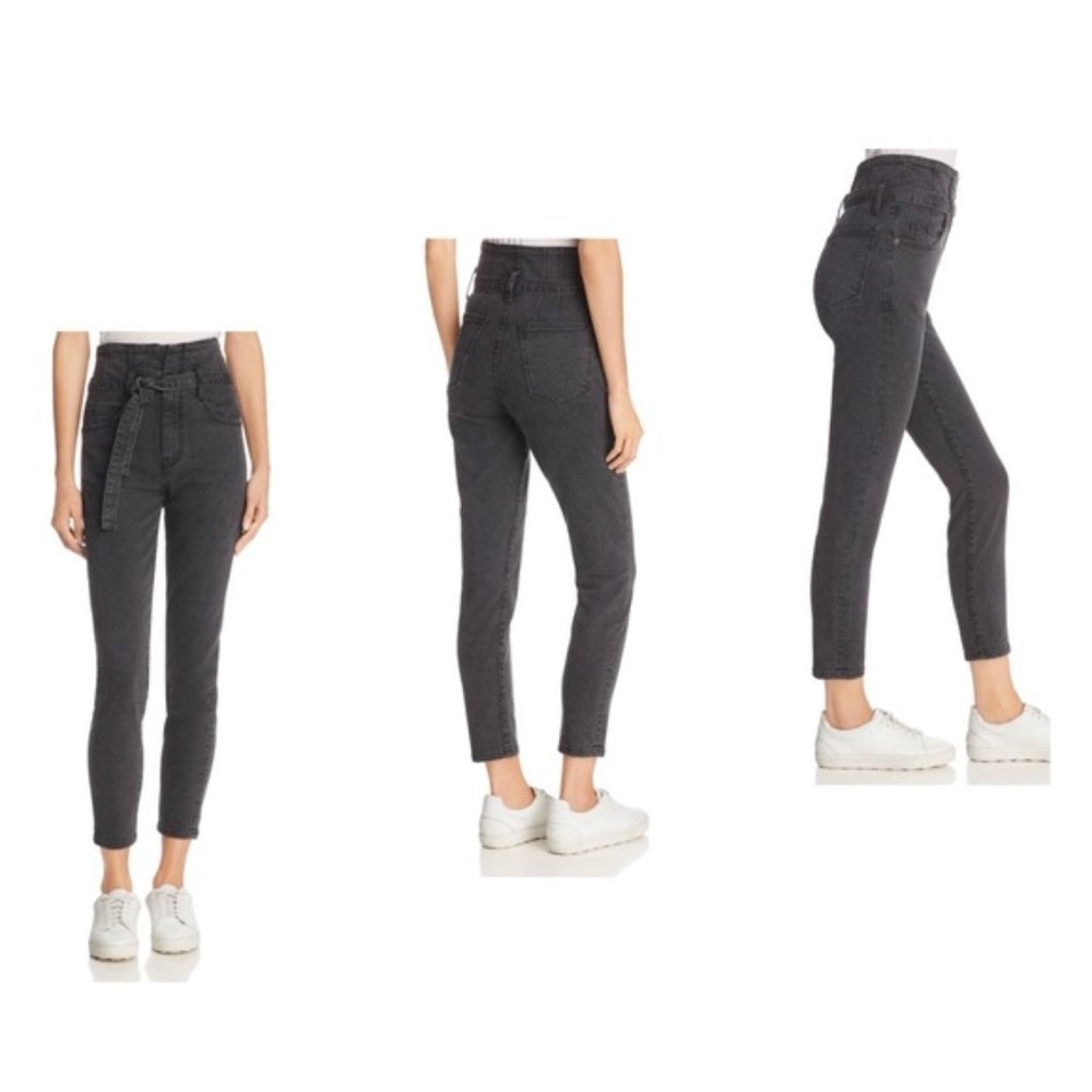 Current Elliott Corset Stiletto High Rise Skinny Ankle Jean Indiana Dark Grey